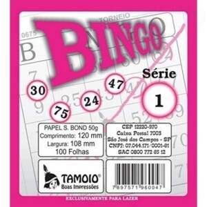 BLOCO BINGO ROSA 100FOLHAS TAMOIO