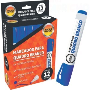 MARCADOR QUADRO BRANCO AZUL CX/12