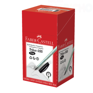 CANETA ESFEROGRAFICA TRILUX PONTA FINA PRETA CX50