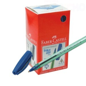 CANETA ESFEROGRAFICA TRILUX PONTA MÉDIA AZUL CX/50