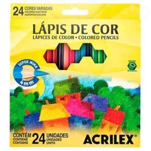 Lápis de cor acrilex 24 cores